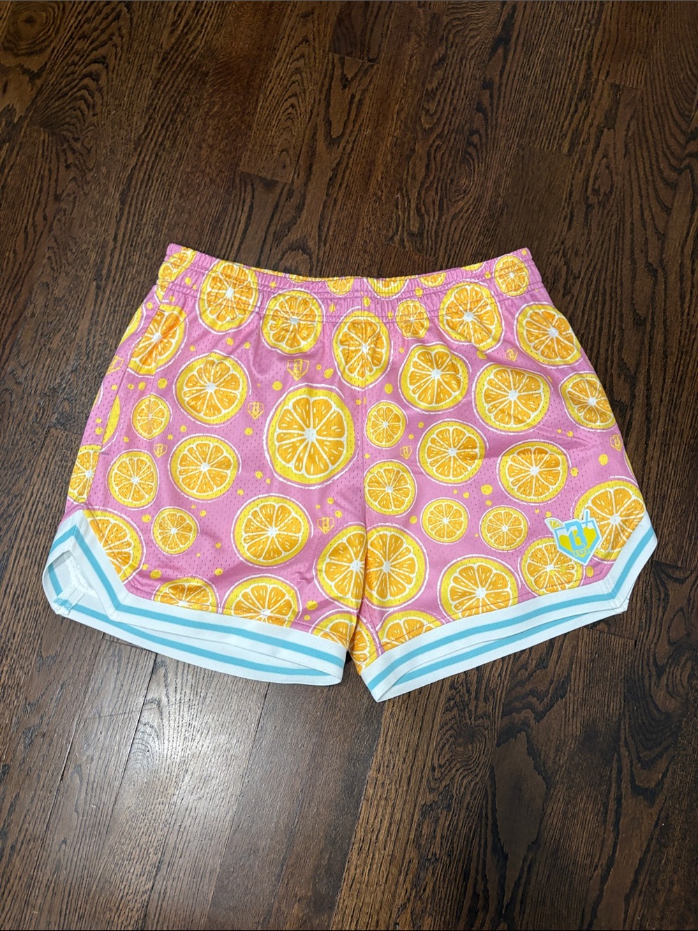 Mens Athletic Shorts — Pink Citrus Print